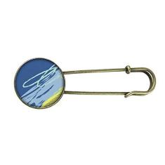 Imagem de Brincos de broche de metal retrô com estampa de plantas abstratas pacíficas