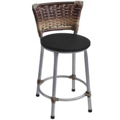 Imagem de Banqueta Baixa Prata Junco Capuccino Com Assento  Fortmix