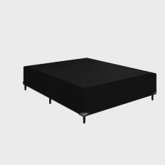 Imagem de Base Cama Box Casal Suede Preto 40x138x188