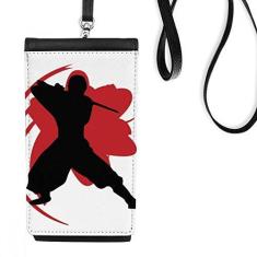 Imagem de Bolsa para celular Bushido Samurai Katana Sakura Outline Japão, bolso preto