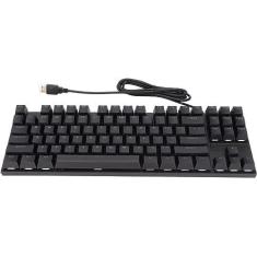 Imagem de Teclado com fio, 87 teclas com design de luz de fundo Teclado para jogos fof Typists fof Home /605 (Size : Black)