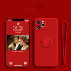 Imagem de Capa de suporte de telefone com anel de silicone líquido para Samsung Galaxy S23 Ultra Plus S22 S21 FE S10 S10E S8 S9 Plus Capa protetora, vermelha, para s21ultra