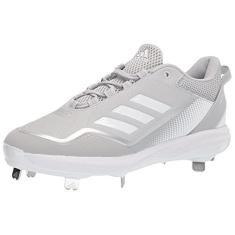 Imagem de adidas Tênis de beisebol masculino Icon 7, Branco/Team Light Grey/Silver Metallic, 45