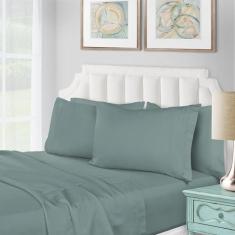 Imagem de Superior Jogo de lençol de algodão egípcio de 1200 fios, lençóis de quarto, itens essenciais para a casa moderna, roupa de cama de luxo, 1 lençol com elástico alto, 1 lençol de cima, 2 fronhas, Queen,