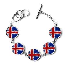 Imagem de DIYthinker Pulseira com estampa de bandeira abstrata da Islândia