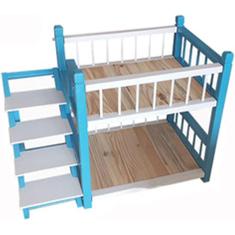 Imagem de Cama de beliche para animais de estimação, cama de beliche para cães e gatos pequenos e médios, cama duplex impermeável interna para animais de estimação com escadas, azul, 73x37x50cm