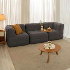 Imagem de sofá guldi popup com 2 módulos canto e central linho grafite