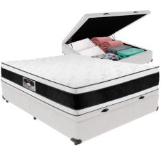 Imagem de Cama Box Baú e Colchão Black & White Air Double Face Espuma D33 Casal 