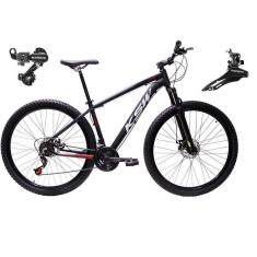 Imagem de Bicicleta Aro 29 Ksw Xlt Alumínio 24v Câmbios Shimano Garfo Suspensão - Preto/vermelho/branco Tam.21