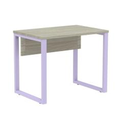 Imagem de Mesa Escritório P25 TUB Pandin 90 cm (Larg) Tampo MDP Nogueira Casablanca Pé Aço Tubular Lilás