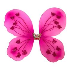 Imagem de Kit Fantasia Asa de Borboleta Varinha Carnaval Cor Rosa