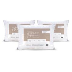 Imagem de Travesseiro Toque de Pluma Pena Firme Percal 180 Fios 70x50cm Antiestr