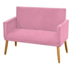 Imagem de Namoradeira Nina Decorativa 2 Lugares Suede Rosa - Maitê Moda Casa