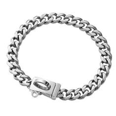 Imagem de Coleira de corrente de aço inoxidável forte para cães, colar de animais de estimação com fivela segura, coleira de metal para cães pequenos, médios e grandes