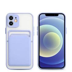 Imagem de Capa de telefone de carteira transparente fosca para iPhone 12 11 Pro Max X XR XS Max 6 6S 7 8 Plus SE 2 Proteção de Lente Porta Cartão de Proteção Capa de Bolsa, Roxa, Para iPhone 8 Plus