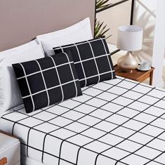 Imagem de Jogo De Lençol Casal Square 3 Peças Preto