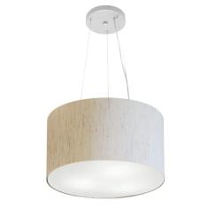 Imagem de Lustre Cilíndrico Md-4009 Tecido 40x21cm Bivolt Linho Bege