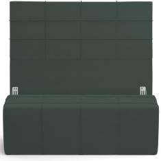Imagem de Kit Cabeceira Cama Box Queen 160cm com Calçadeira Roma W01 Suede Verde Musgo - Lyam