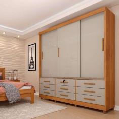 Imagem de guarda-roupa casal com pés chicago 3 pt 9 gv cinamomo e off white