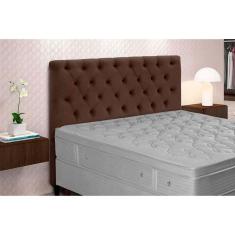 Imagem de Cabeceira Cama Box Estofada Queen Queen Embaixatriz Plus Suede Marrom Chocolate - Simbal