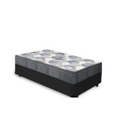 Imagem de Cama Box Solteiro + Colchão Molas Ensacadas Iso SuperPocket Ortobom 96cm Preto - Suporta até 150Kg Por Pessoa