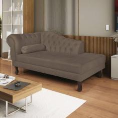 Imagem de Diva Recamier Dora 130cm Lado Direito Suede Marrom