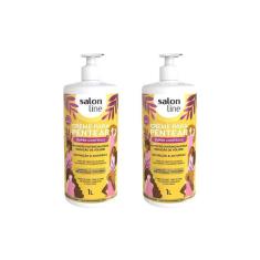 Imagem de Creme Pentear Salon Line 1L Super Controle - Kit Com 2Un