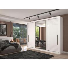 Imagem de Guarda Roupa Casal Em Mdf 3 Portas De Correr Com Espelho Vitória Panan