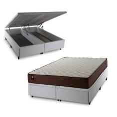 Imagem de Conjunto Box Baú Atlanta Marrom 158X198x69 Espuma D45 - King House