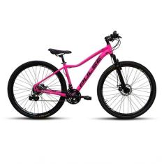 Imagem de Bicicleta 29 Pulse Feminino 21v Cambios Importados Rosa Preto