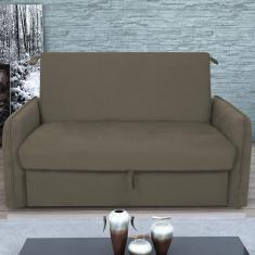 Imagem de Sofá Cama 2 Lugares Com Baú Swords Suede Cappuccino