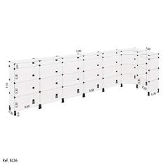 Imagem de Balcão de Atendimento L Modulado em Vidro 3,00 x 1,10 x 1,00