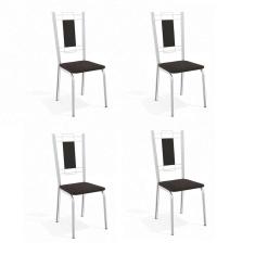 Imagem de Conjunto Com 4 Cadeiras De Cozinha Florença Cromado E 