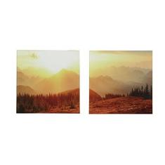 Imagem de Conjunto 2 Quadros de Vidro Luxo Paisagem Montana Jolitex
