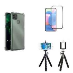 Imagem de Kit Tripé Motorola Moto G9 Power + Capa + Película De Vidro 3D