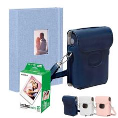 Imagem de Bolsa Capa Para Impressora Instax Mini Link 2 Azul + Album + 20 Fotos