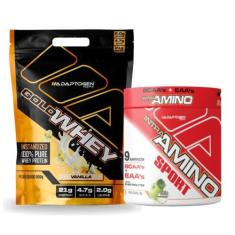 Imagem de Gold Whey 100% Vanila 900G + Intra Amino 196ml  Adaptogen