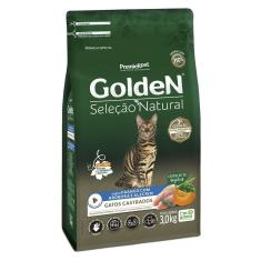 Imagem de Ração Seca PremieR Pet Golden Seleção Natural Frango, Abóbora e Alecrim para Gatos Castrados - 3 Kg