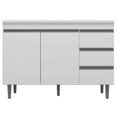 Imagem de Balcão Gabinete De Pia 120cm Sem Tampo 2 Portas Branco