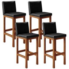 Imagem de Kit 04 Banquetas Altas Alya Preto