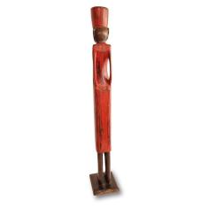 Imagem de Boneco Africano em Madeira - Acabamento Rústico - 94cm