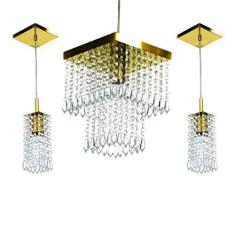 Imagem de Kit 1 Pendentes Marrycrillic + 2 Pendentes Clearcrilic Gold