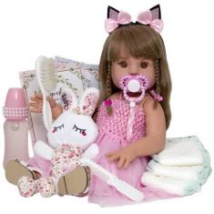 Imagem de Boneca Reborn Realista Bailarina Coelhinha Enxoval Completo - Cegonha