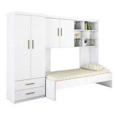 Imagem de Quarto Juvenil Modulado Com Guarda Roupa, Cama E Armario Aereo - Phoen