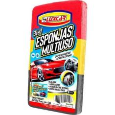 Imagem de Kit 3 em 1 esponjas multiúso limpa rodas e pneus sem riscar - LUXCAR