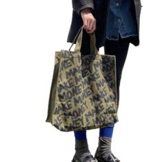 Imagem de KBREE 2022 Nova bolsa de lona artística feminina de um ombro sacola de compras vintage bolsa feminina de grande capacidade
