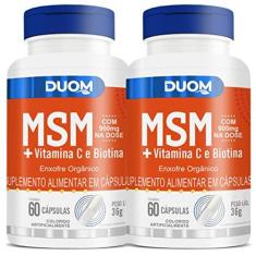 Imagem de COMBO 2 MSM ENXOFRE ORGANICO 900MG + VITAMINA C BIOTINA 60 CAPS CADA TOTAL 120 CAPS - DUOM