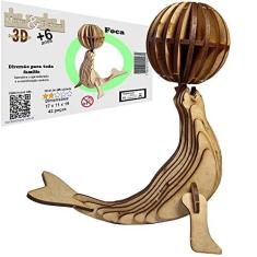 Imagem de Brinquedo Quebra Cabeça 3D Foca Mdf