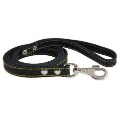 Imagem de Coleira para cães de couro grosso genuíno de 1,9 m de comprimento, 3/4" de largura, para raças GG, corso de bengala, mastigação