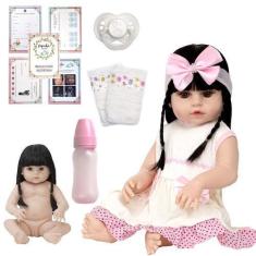 Imagem de Boneca Bebê Reborn Realista Menina Corpo De Vinil Siliconado - Cegonha
